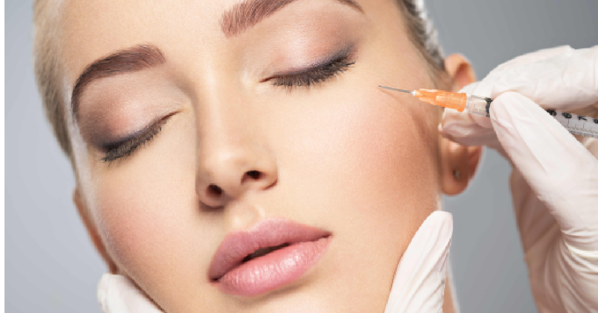 Close-up of a woman receiving an Sculptra treatment in Radiesse in Addison, TX from a Professional